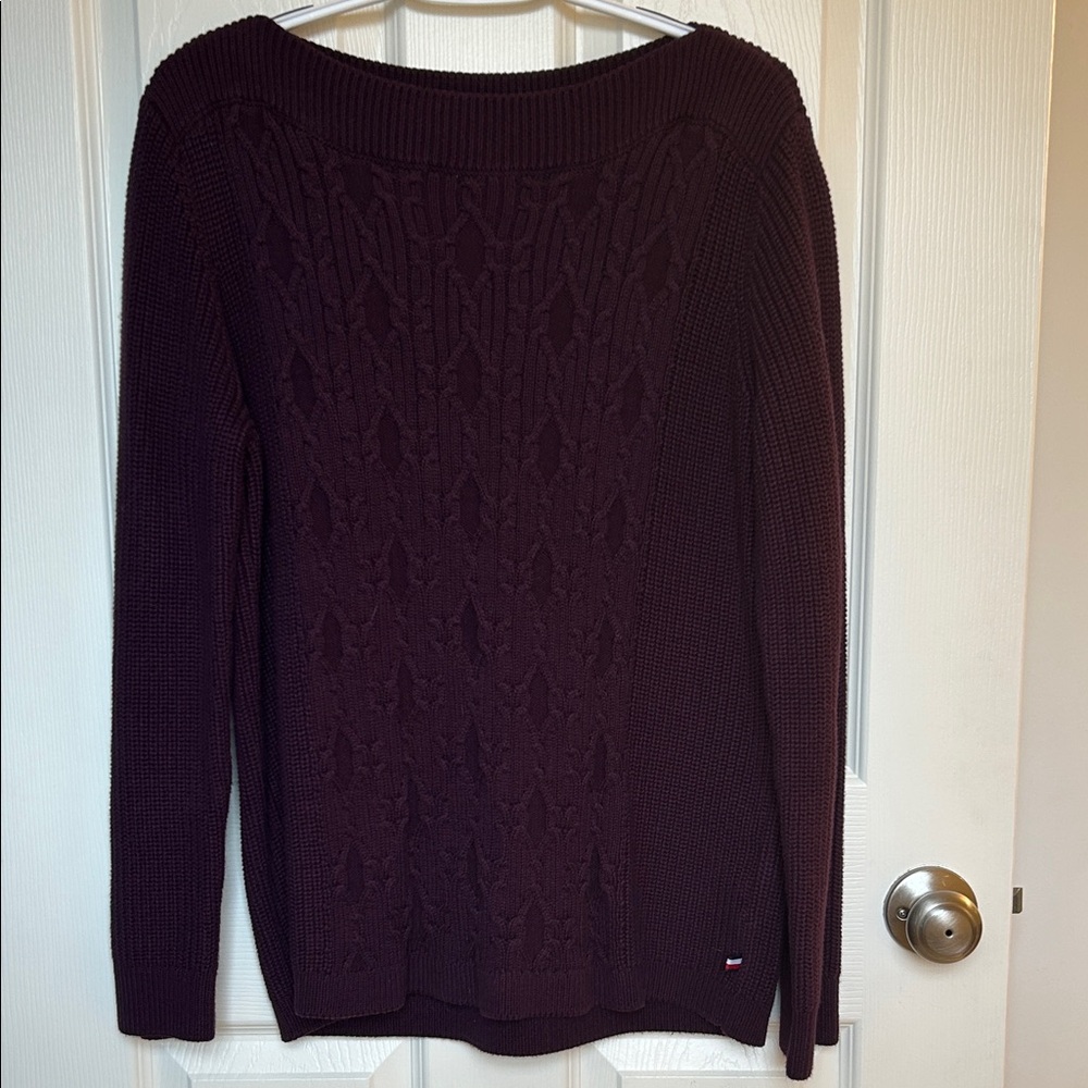 Winter Sale!  Tommy Hilfiger Deep Plum Boat Neck Sweater